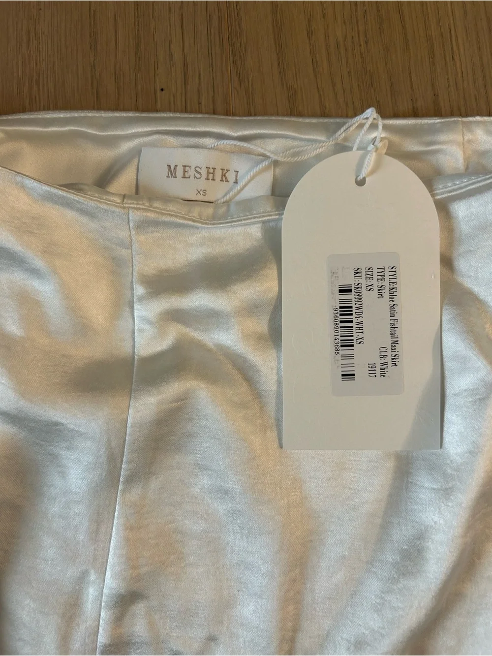 Meshki White Satin Maxi Skirt - XS - NWT